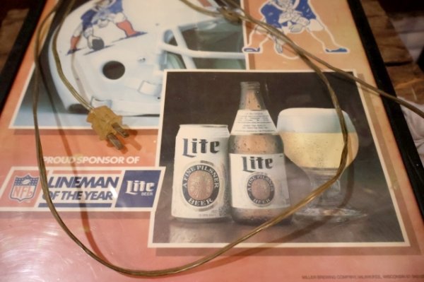 画像17: dp-251008-11 New England Patriots × Lite Beer 1980's-1990's Plastic Sign
