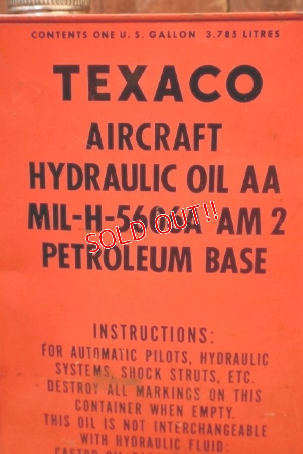 画像2: dp-251008-72 TEXACO AIRCRAFT HYDRAULIC OIL ONE U.S. GALLON CAN