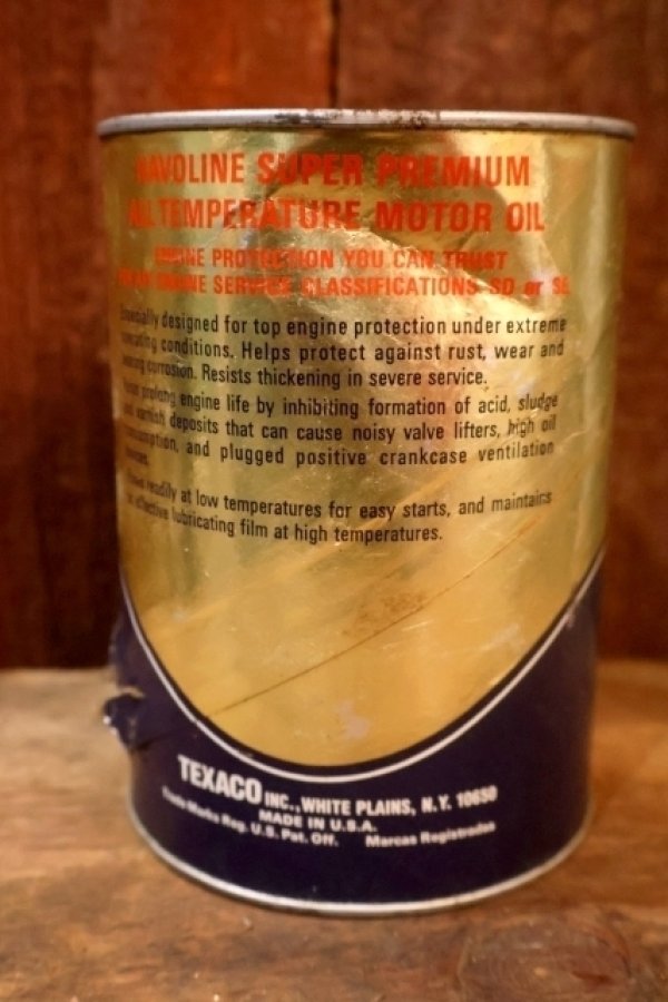 画像2: dp-251008-87 TEXACO 1970's HAVOLINE SUPER PREMIUM OIL ONE U.S. GALLON CAN