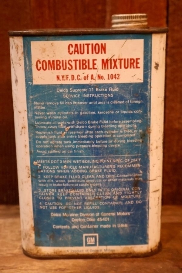 画像5: dp-251008-87 Delco Supreme 11 Motor Vehicle Brake Fluid One U.S. Quart Can