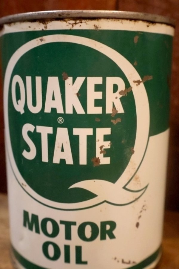 画像2: dp-251008-87 QUAKER STATE 1950's-1960's MOTOR OIL ONE U.S. QUART CAN