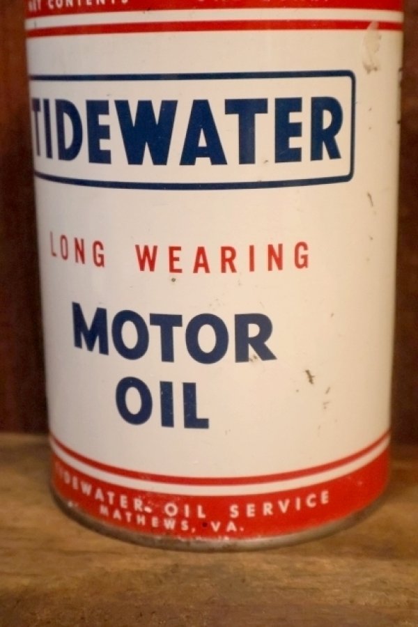 画像2: dp-251008-87 TIDEWATER OIL SERVICE 1950's MOTOR OIL ONE U.S. QUART CAN