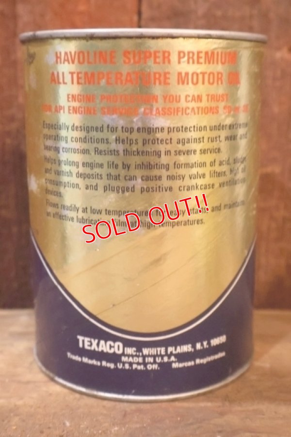 画像3: dp-251008-87 TEXACO 1970's HAVOLINE SUPER PREMIUM OIL ONE U.S. GALLON CAN