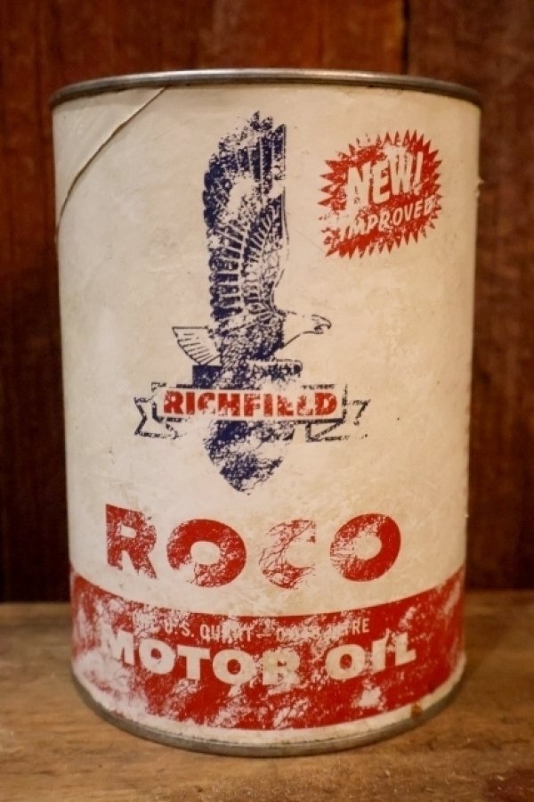 画像2: dp-251008-72 RICHFIELD 1960's ROCO MOTOR OIL ONE U.S. QUART CAN