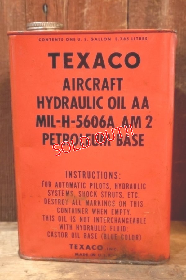 画像1: dp-251008-72 TEXACO AIRCRAFT HYDRAULIC OIL ONE U.S. GALLON CAN