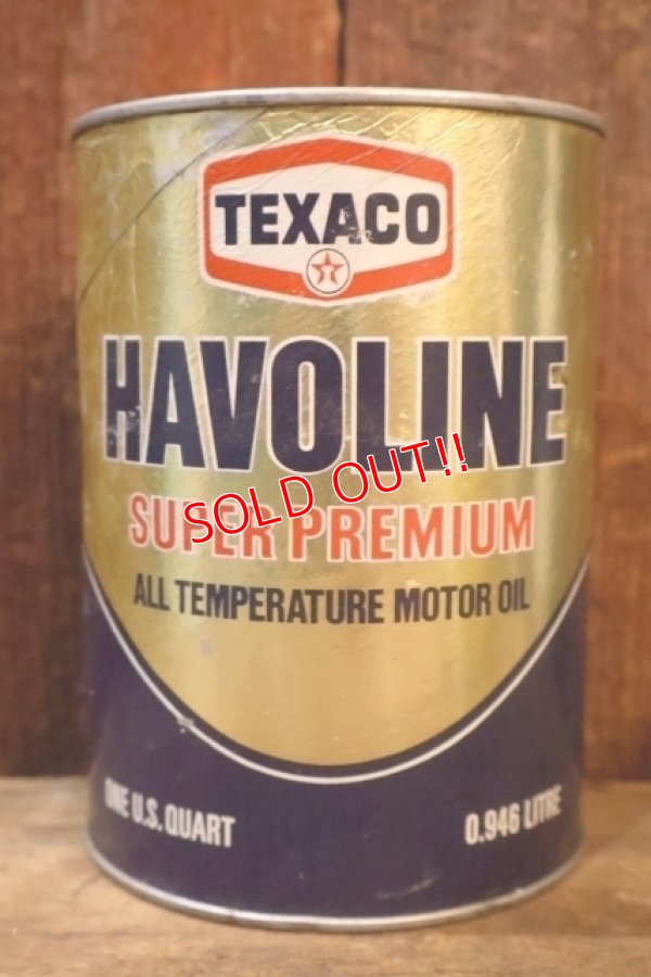 画像1: dp-251008-87 TEXACO 1970's HAVOLINE SUPER PREMIUM OIL ONE U.S. GALLON CAN