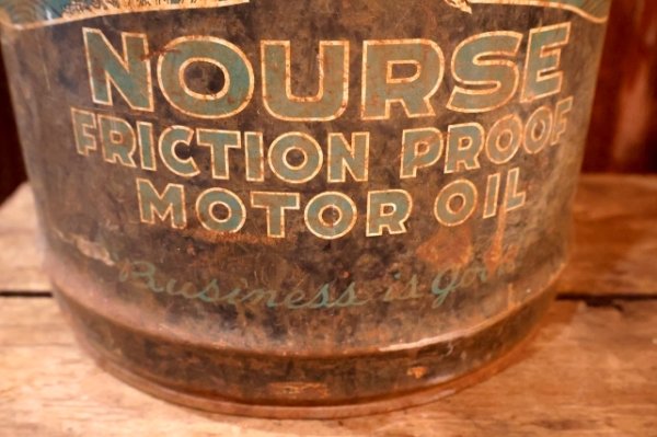 画像5: dp-251008-82 NOURSE OIL Co, 〜1940's FRICTION PROOF MOTOR OIL 5 U.S. GALLONS CAN