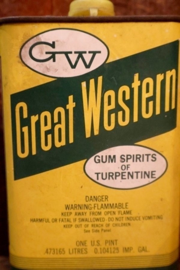 画像2: dp-251008-87 GREAT WESTERN GUM SPIRUTS OF TURPENTINE 1 PINT CAN