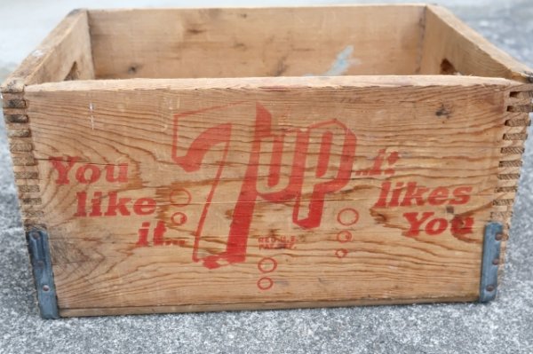 画像4: dp-250701-08 7 Up / 1960's-1970's Wood Crate Box