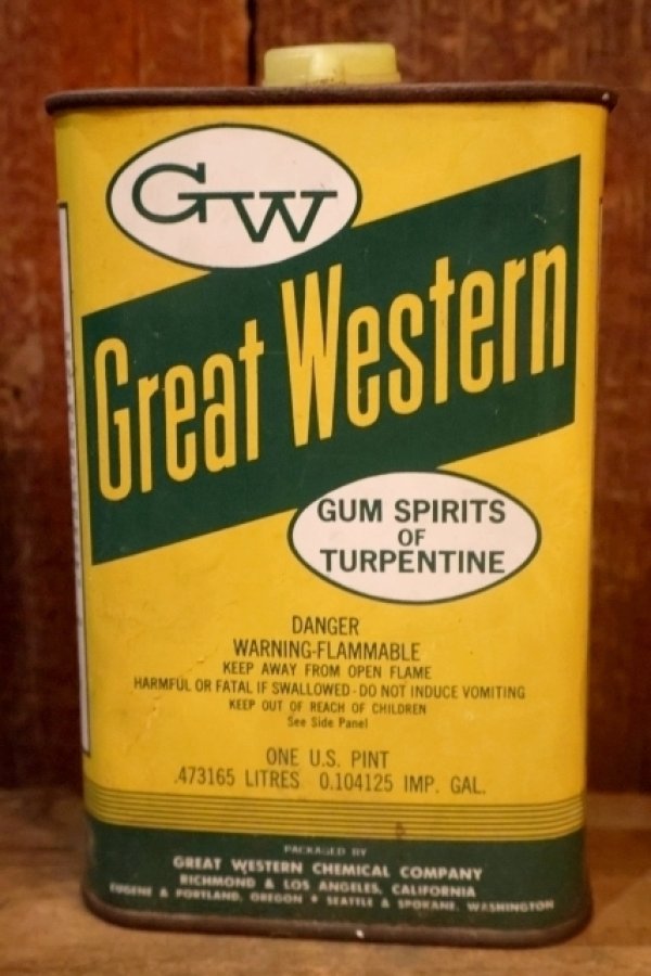 画像3: dp-251008-87 GREAT WESTERN GUM SPIRUTS OF TURPENTINE 1 PINT CAN