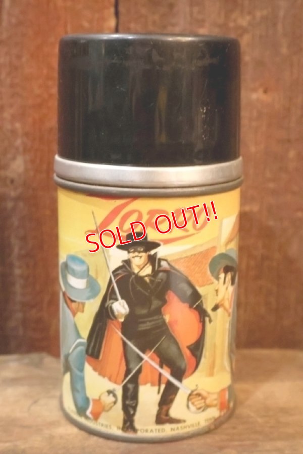 画像11: ct-251105-19 The Mask of Zorro / ALADDIN 1958 Metal Lunch Box w/ Bottle