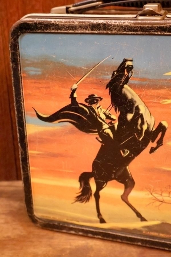 画像2: ct-251105-19 The Mask of Zorro / ALADDIN 1958 Metal Lunch Box w/ Bottle