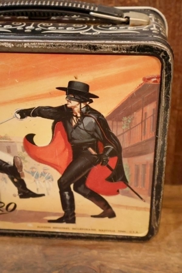 画像4: ct-251105-19 The Mask of Zorro / ALADDIN 1958 Metal Lunch Box w/ Bottle