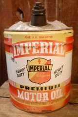 dp-251008-87 IMPERIAL Refineries 1960's FIVE U.S. GALLONS MOTOR OIL CAN