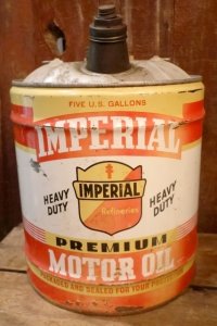 dp-251008-87 IMPERIAL Refineries 1960's FIVE U.S. GALLONS MOTOR OIL CAN