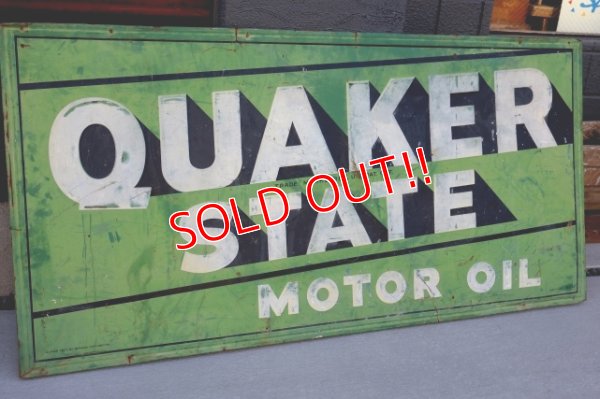 画像1: dp-251008-20 【※店頭ピックのみ】QUAKER STATE MOTOR OIL 1940's-1950's METAL SIGN