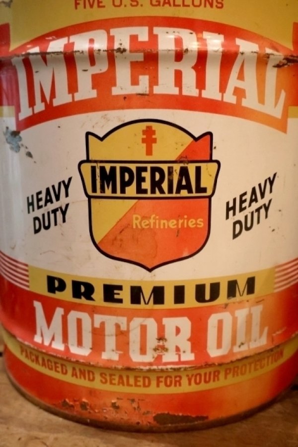 画像2: dp-251008-87 IMPERIAL Refineries 1960's FIVE U.S. GALLONS MOTOR OIL CAN
