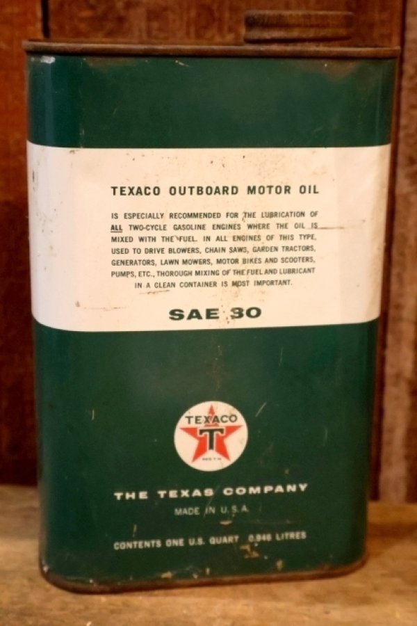 画像4: dp-251201-10 TEXACO 1950's OUTBOARD MOTOR OIL ONE U.S. QUART CAN