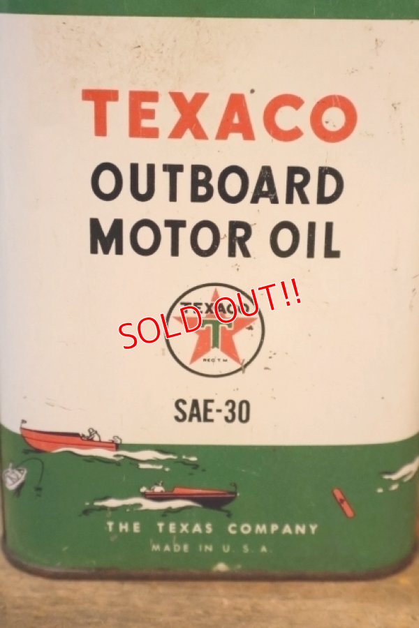 画像2: dp-251201-10 TEXACO 1950's OUTBOARD MOTOR OIL ONE U.S. QUART CAN