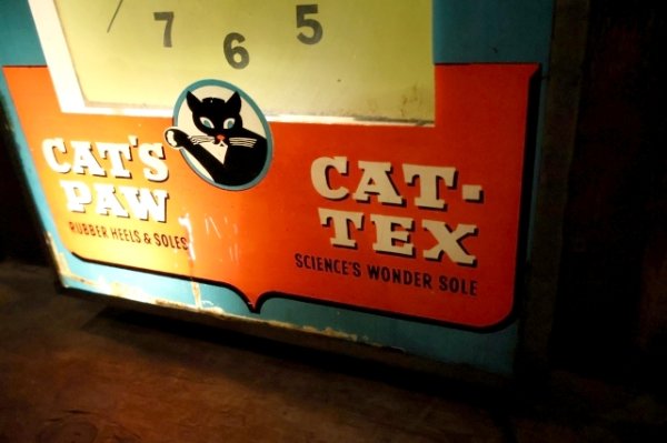 画像4: dp-251201-01 CAT'S PAW CAT-TEX / 1950's Advertising Lighted Clock