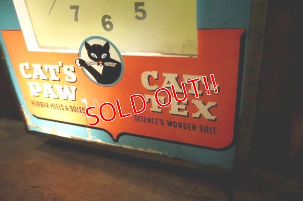 画像4: dp-251201-01 CAT'S PAW CAT-TEX / 1950's Advertising Lighted Clock