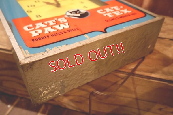 画像15: dp-251201-01 CAT'S PAW CAT-TEX / 1950's Advertising Lighted Clock