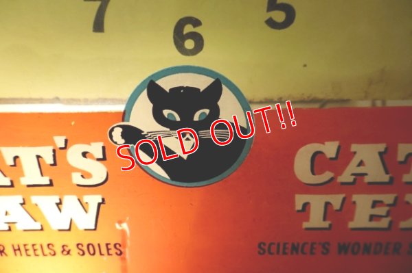 画像5: dp-251201-01 CAT'S PAW CAT-TEX / 1950's Advertising Lighted Clock