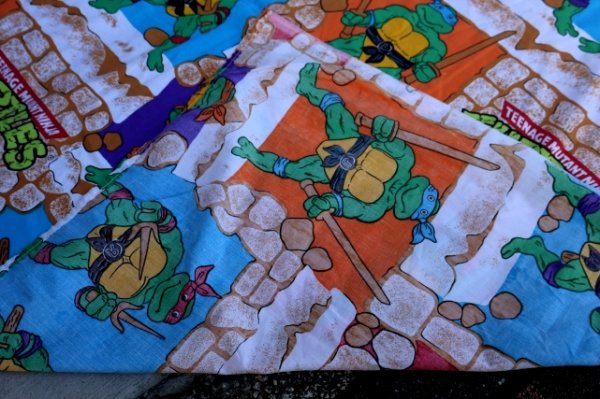 画像8: ct-251201-31 Teenage Mutant Ninja Turtles TMNT / 1988 Flat Sheet (Twin Size)