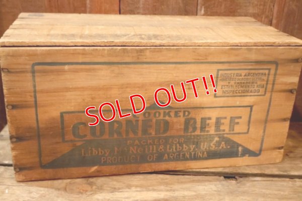 画像3: dp-251201-18 Libby McNeill & Libby COOKED CORNED BEEF 1950's Wood Box