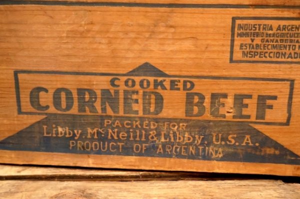 画像2: dp-251201-18 Libby McNeill & Libby COOKED CORNED BEEF 1950's Wood Box
