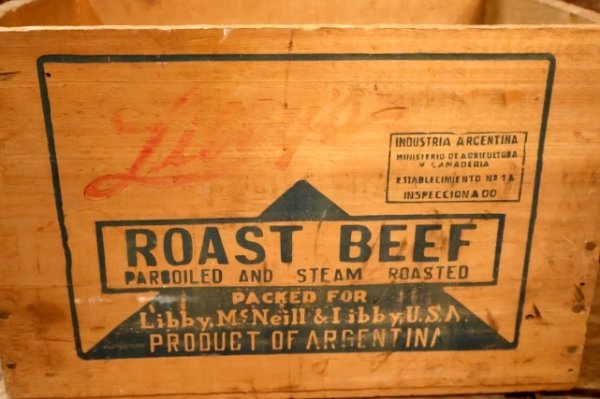 画像3: dp-251201-19 Libby McNeill & Libby ROAST BEEF 1950's Wood Box