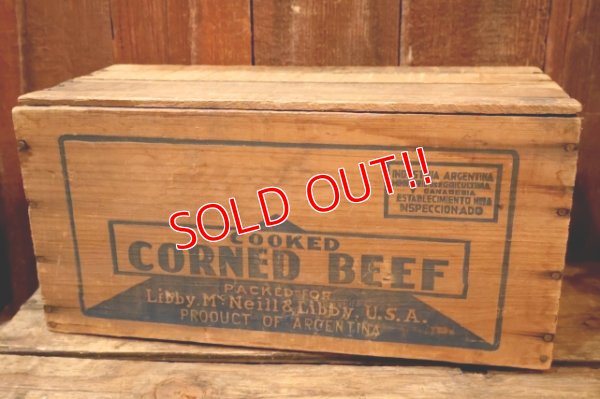 画像1: dp-251201-18 Libby McNeill & Libby COOKED CORNED BEEF 1950's Wood Box