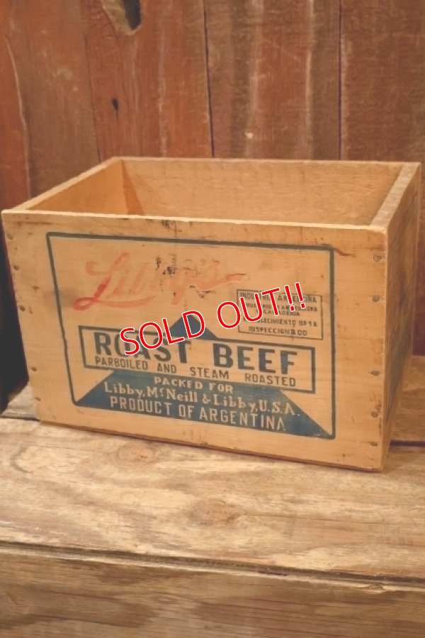 画像1: dp-251201-19 Libby McNeill & Libby ROAST BEEF 1950's Wood Box