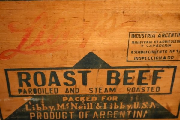 画像4: dp-251201-19 Libby McNeill & Libby ROAST BEEF 1950's Wood Box