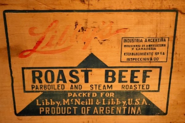 画像2: dp-251201-19 Libby McNeill & Libby ROAST BEEF 1950's Wood Box