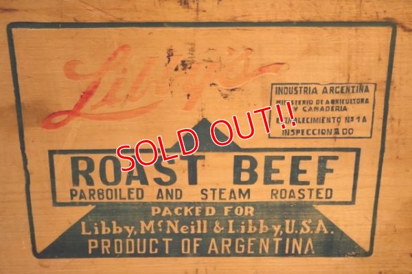 画像2: dp-251201-19 Libby McNeill & Libby ROAST BEEF 1950's Wood Box