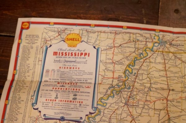 画像3: dp-240605-06 SHELL 1930's-1940's Road Map "MISSISSIPPI"