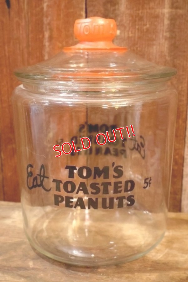画像1: dp-251008-30 TOM'S TOASTED PEANUTS 1940's GLASS JAR