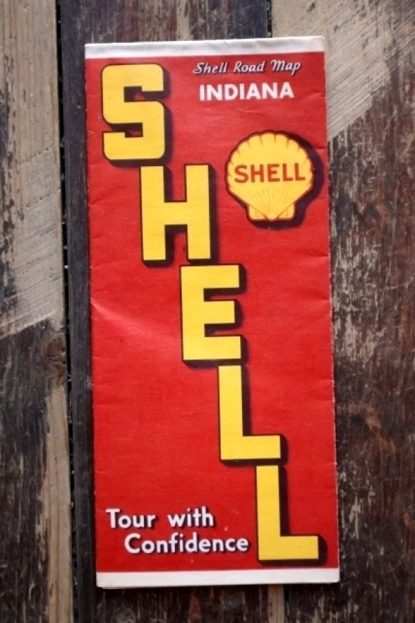 画像1: dp-240605-06 SHELL 1930's-1940's Road Map "INDIANA"