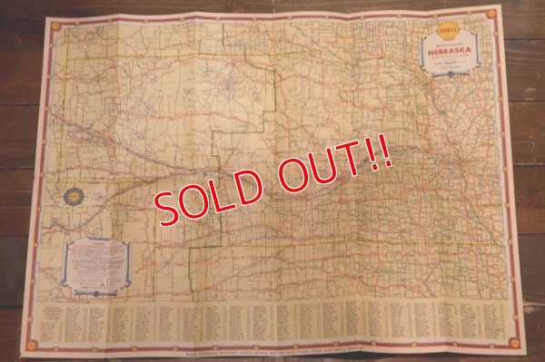 画像2: dp-240605-06 SHELL 1930's-1940's Road Map "NEBRASKA"