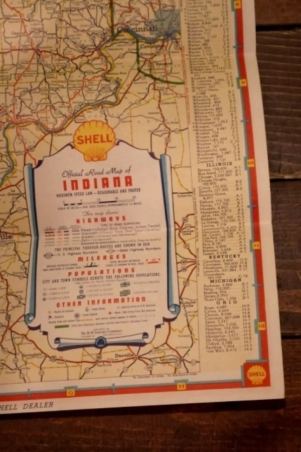 画像3: dp-240605-06 SHELL 1930's-1940's Road Map "INDIANA"