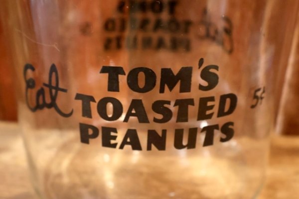 画像2: dp-251008-30 TOM'S TOASTED PEANUTS 1940's GLASS JAR