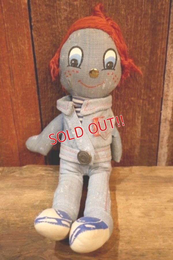 画像1: ct-251201-49 LEVI'S / Knickerbocker 1970's Denim Rag Doll Boy