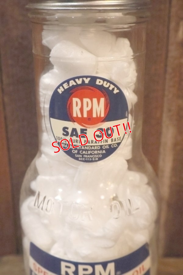 画像2: dp-251008-87 STANDARD OIL COMPANY OF CALIFORNIA 1950's RPM SAE 30 MOTOR OIL BOTTLE
