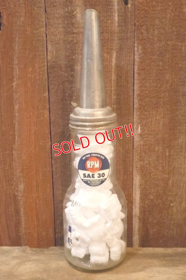 画像1: dp-251008-87 STANDARD OIL COMPANY OF CALIFORNIA 1950's RPM SAE 30 MOTOR OIL BOTTLE
