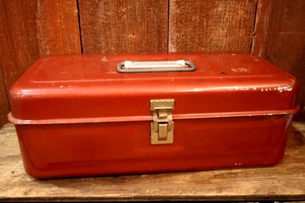 画像1: dp-260106-05 1970's? METAL TACKLE BOX 