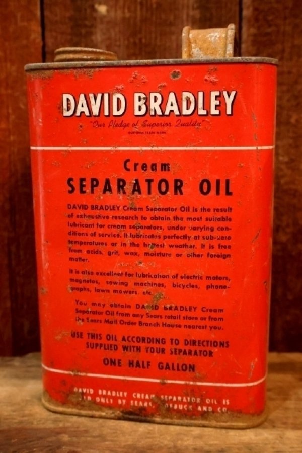 画像1: dp-251008-87 DAVID BRADLEY Cream SEPARATOR OIL ONE HARF GALLON CAN