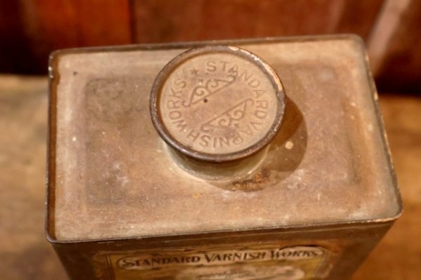 画像7: dp-251008-87 STANDARD VARNISH WORKS 1910's-1920's Auto-Car Light Red Rubbing Vanish Can