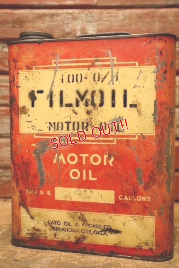 画像1: dp-240508-37 CATO OIL & GREASE CO. FILMOIL MOTOR OIL TWO U.S. GALLONS CAN