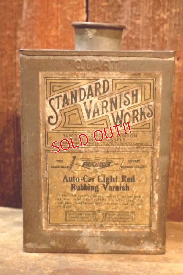 画像1: dp-251008-87 STANDARD VARNISH WORKS 1910's-1920's Auto-Car Light Red Rubbing Vanish Can